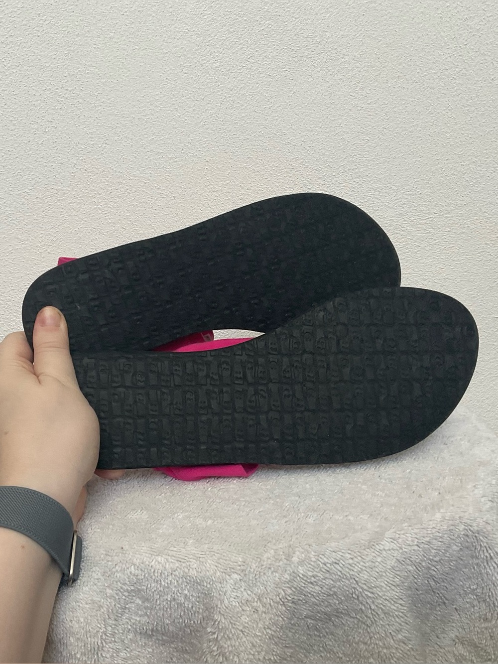 NWOT Sanuk Yoga Sling Padded Footbed Sandal Fuschia Pink Straps Size 10 - Picture 6 of 6